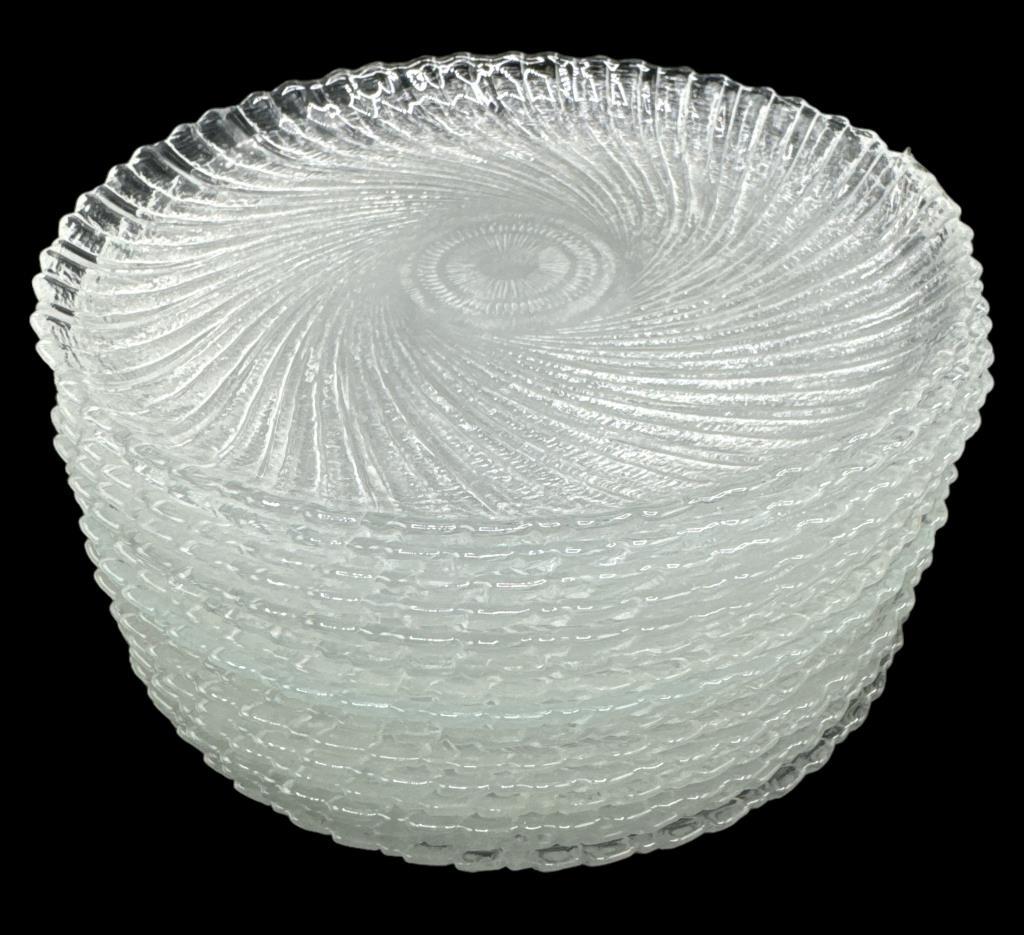 (15) Arcoroc Sea Breeze Swirl 7 1/2" Dessert