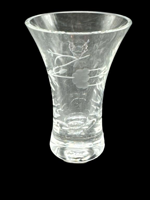 Assorted Glass Items: Covered Footed Dish 7” D,
