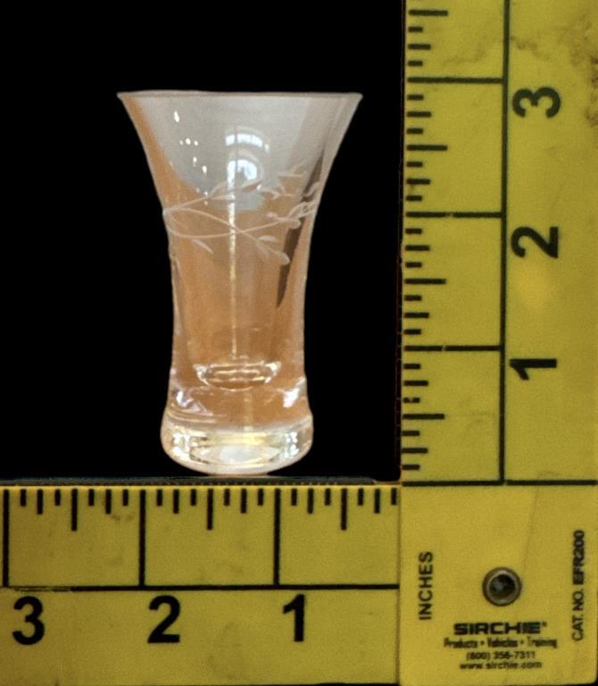 Assorted Glass Items: Covered Footed Dish 7” D,