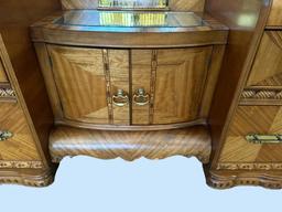 Art Deco Waterfall Vanity with Mirror, (2) Center