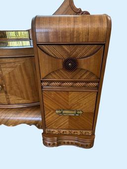Art Deco Waterfall Vanity with Mirror, (2) Center
