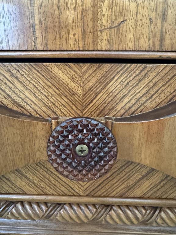 Art Deco Waterfall Vanity with Mirror, (2) Center