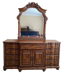 Dresser with Mirror--(1) Drawer over (2) Doors