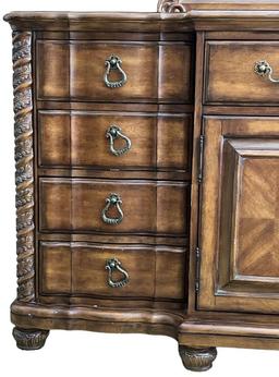 Dresser with Mirror--(1) Drawer over (2) Doors