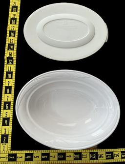 (3) Corning Ware Serving Dishes with Lids: 14”,