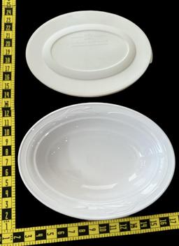 (3) Corning Ware Serving Dishes with Lids: 14”,