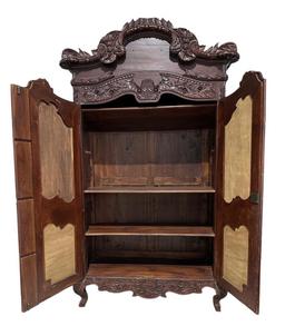 Large Carved Mahogany Wardrobe - Carved and