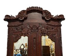 Large Carved Mahogany Wardrobe - Carved and