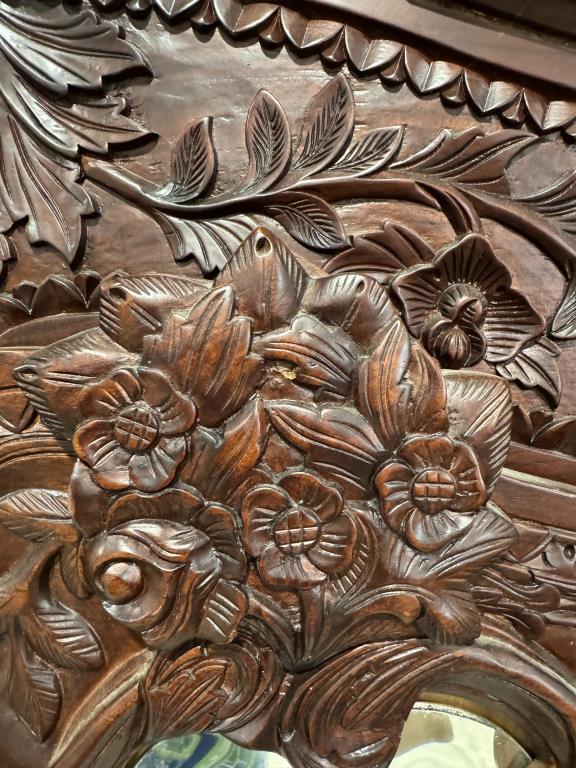 Large Carved Mahogany Wardrobe - Carved and