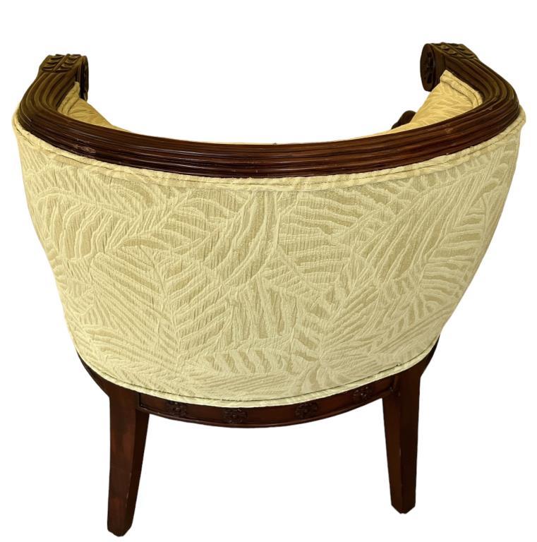 Upholstered Chair with Carved Hardwood Frame--