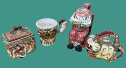 (4) Fitz & Floyd Items: Twas the Night Before