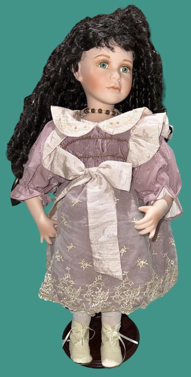 (1) Unmarked Porcelain Doll With Stand