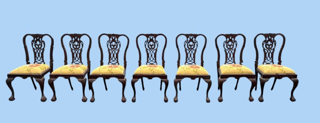 Set of (7) Mahogany Chippendale Style Dining