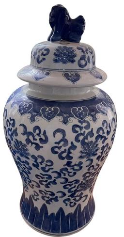 Blue & White Chinese Ginger Jar--19 1/2" High