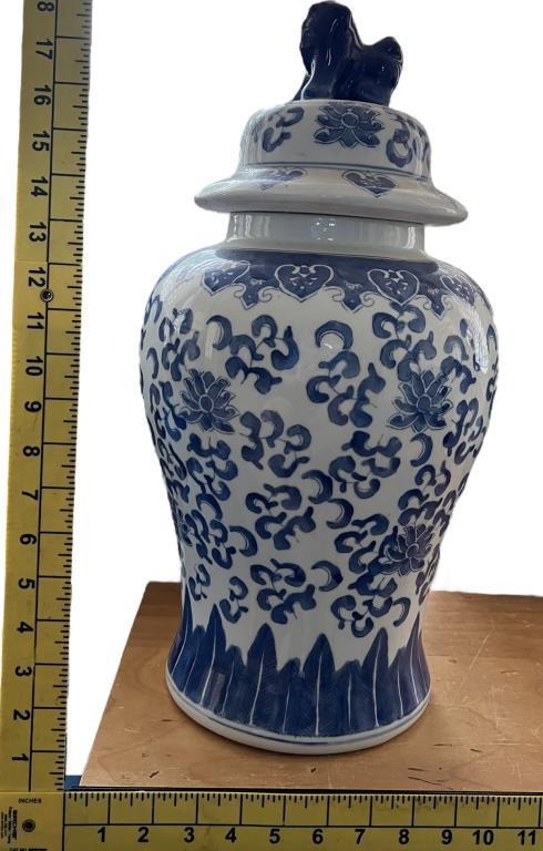 Blue & White Chinese Ginger Jar--19 1/2" High