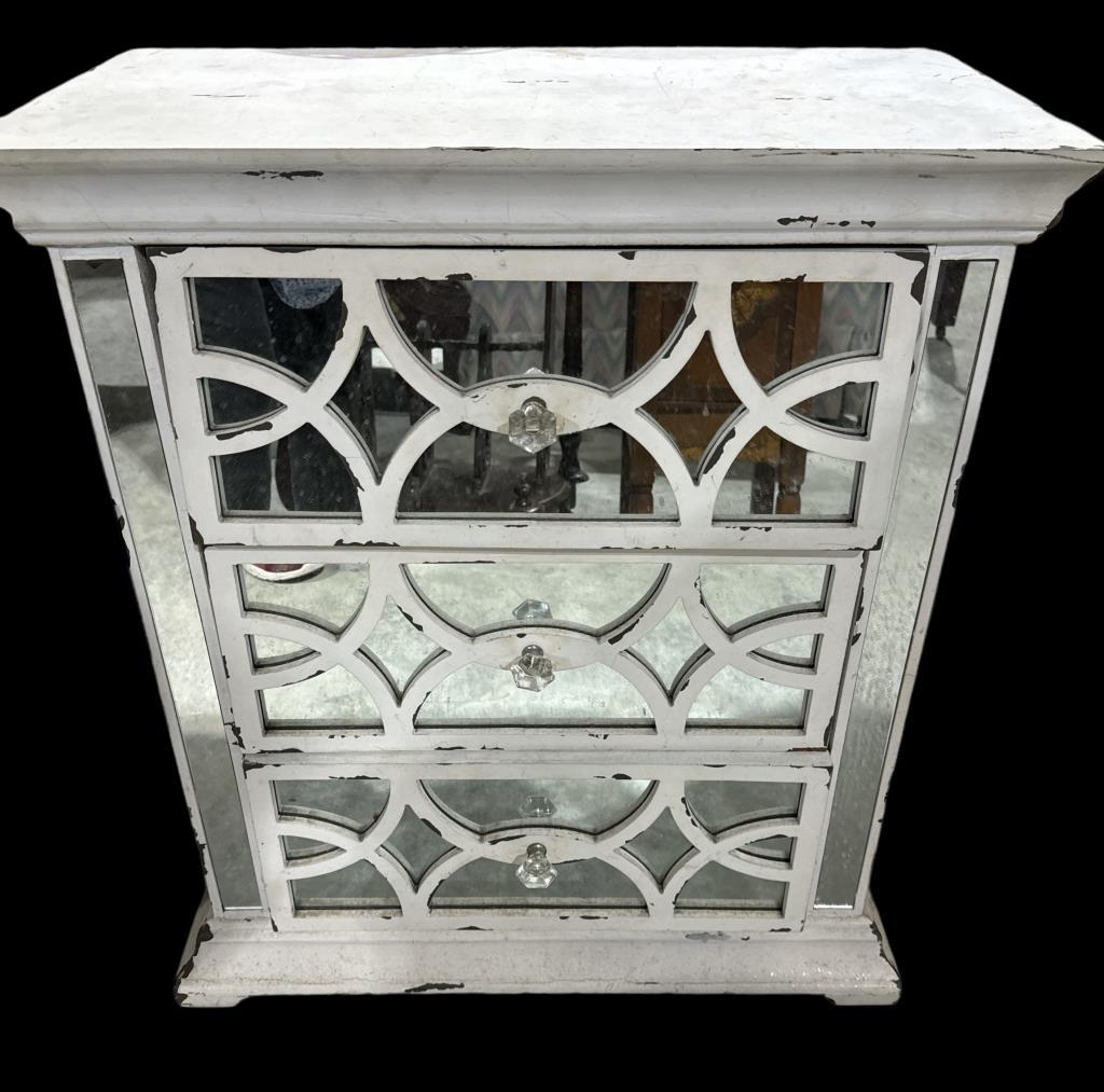 Privilege Home Accents Mirrored Three Drawer
