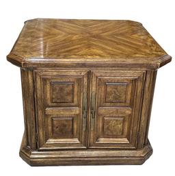 Vintage 2-Door End Table - 26" x 25 1/2", 22" H