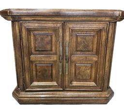 Vintage 2-Door End Table - 26" x 25 1/2", 22" H