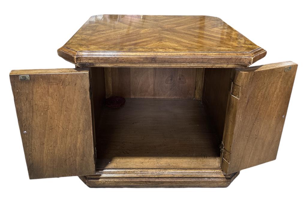 Vintage 2-Door End Table - 26" x 25 1/2", 22" H