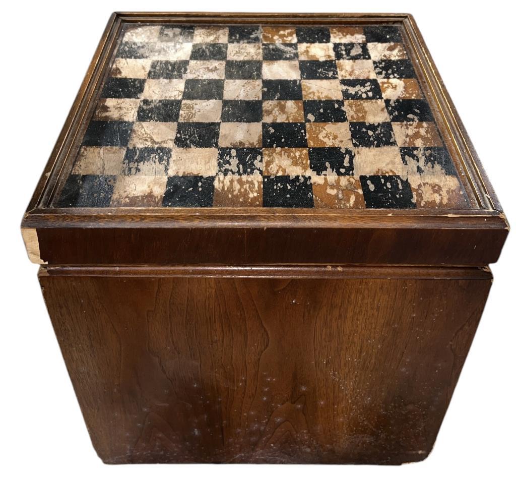 Chess Board Storage Box, Some Damage—16” Square,