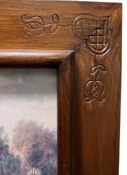 Cottage Art Print in Amish Wood Frame 21 1/2” X