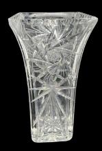 Lead Crystal Vase, Some Damage—10” Tall