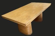MCM Paul Frankl Stacked Rattan Double Pedestal