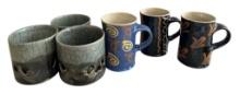 Assorted Stoneware Cups Including (3) Vintage