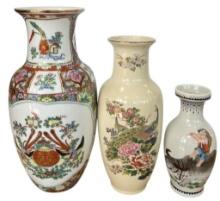 (2) Japanese Vases & (1) Chinese Vase