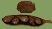 Monkey Pod Banana Tray (21” Long) With Assorted