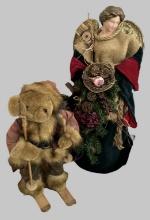 Angel Tree Topper - 25” H and Santa Bear on