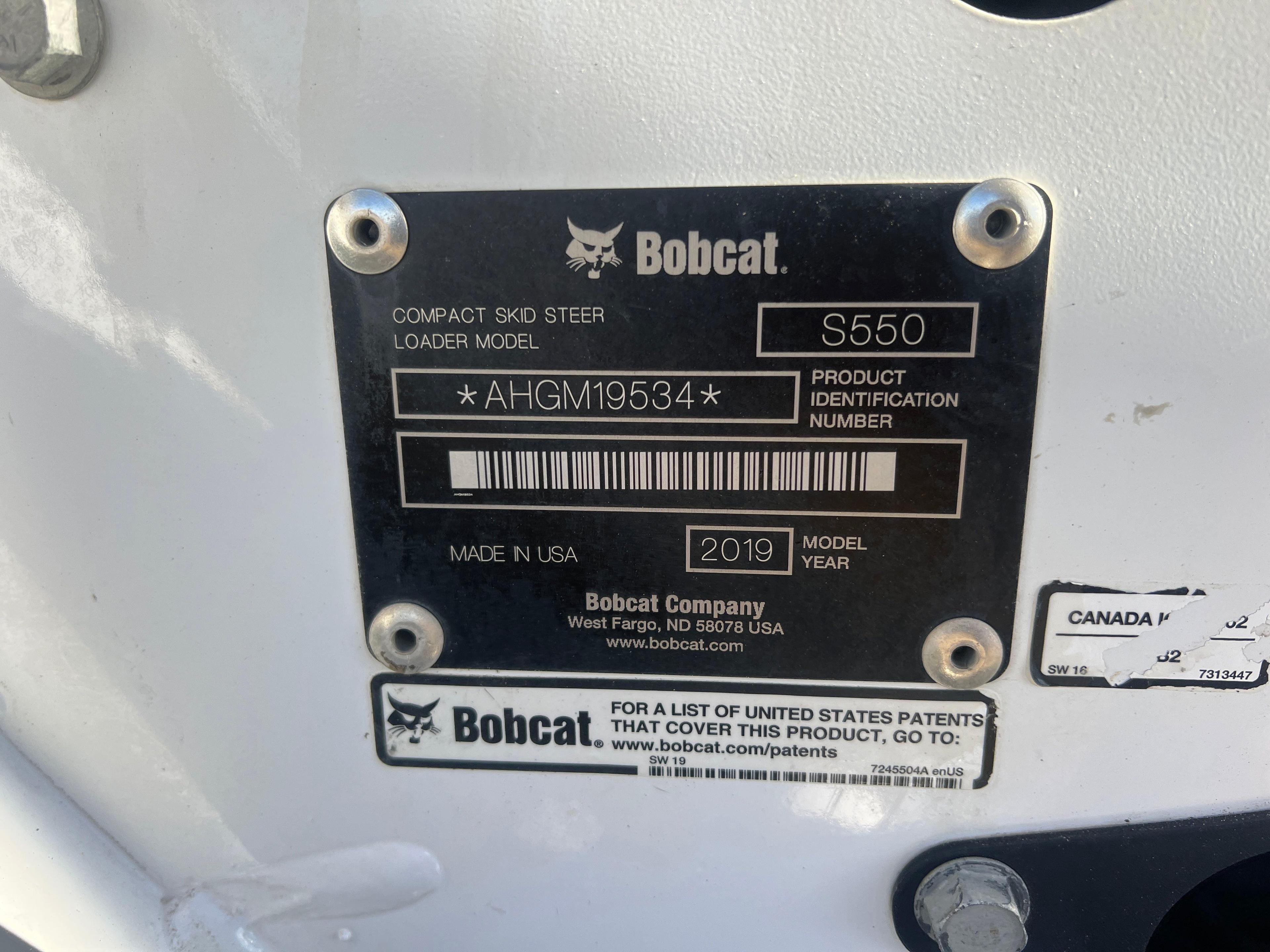 BOBCAT S550 SKID STEER OPEN