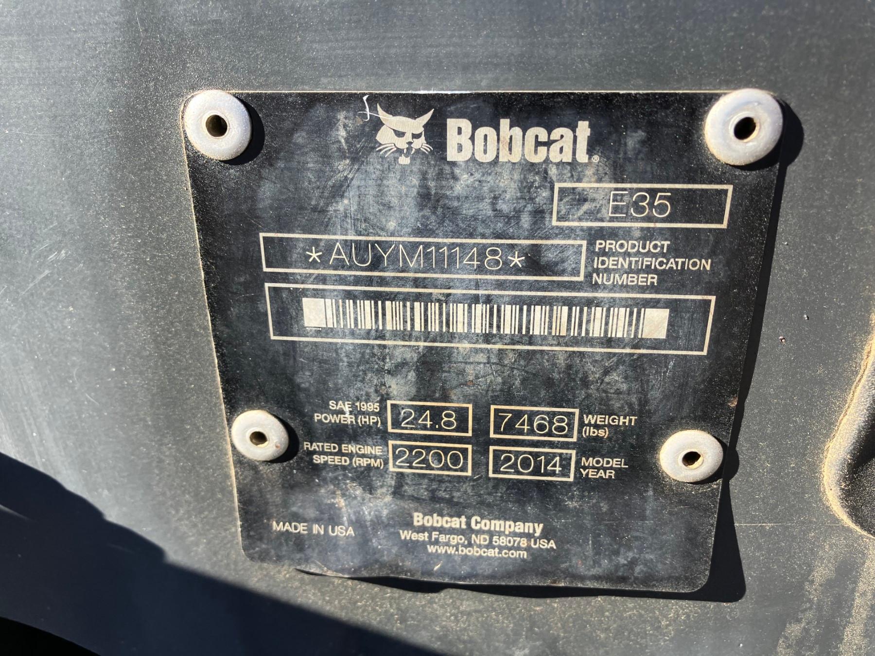 BOBCAT E35I MINI EXCAVATOR