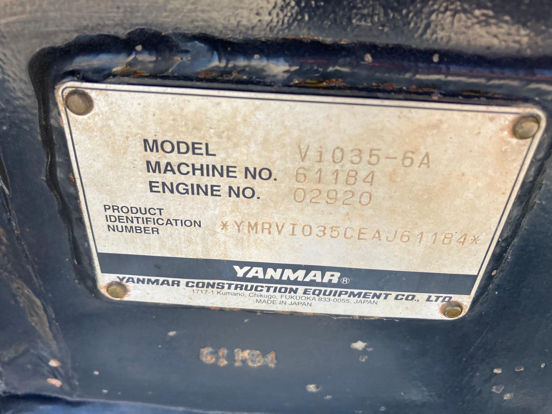 YANMAR VIO35-6A MINI EXCAVATOR
