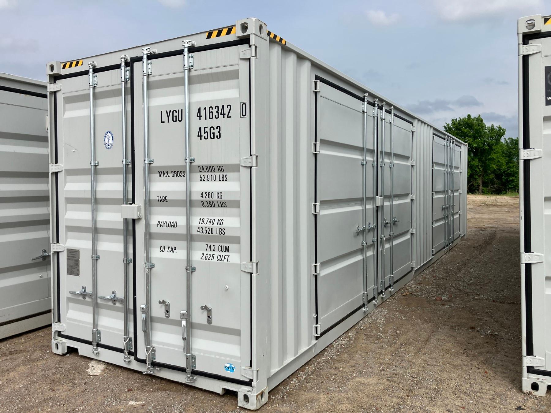 40' CONTAINER W/ 2 SIDE DRS DAMAGED