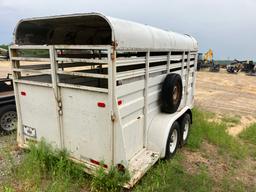 16' WHT STOCK TRAILER ENCLSD W/ BOS
