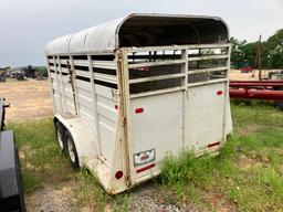 16' WHT STOCK TRAILER ENCLSD W/ BOS