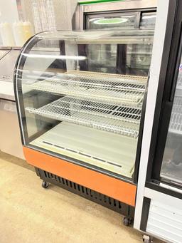 True 36” Curved Glass Refrigerated Display Case