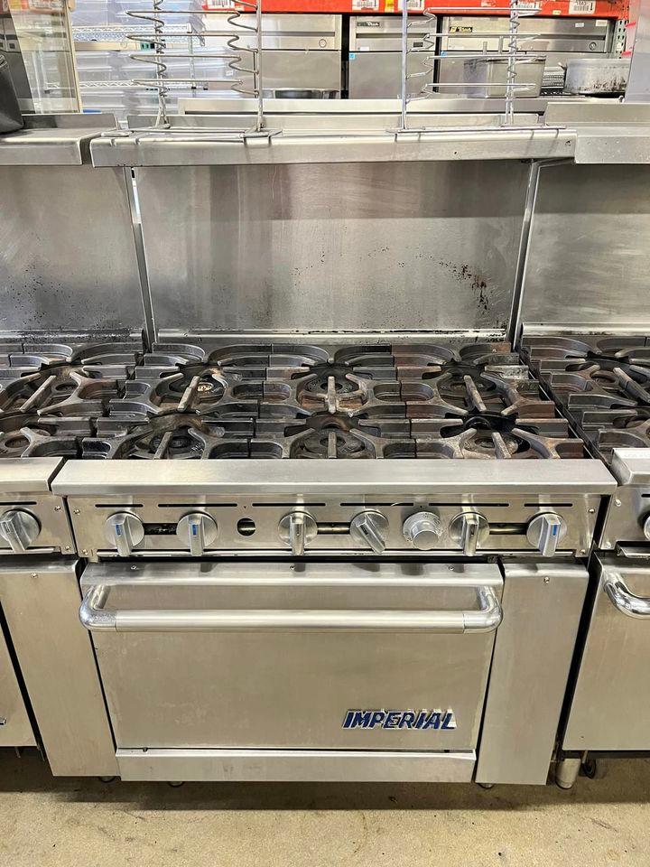 Imperial 6 Burner Gas Range w/Oven Below & Overshelf