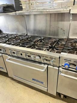 Imperial 6 Burner Gas Range w/Oven Below & Overshelf