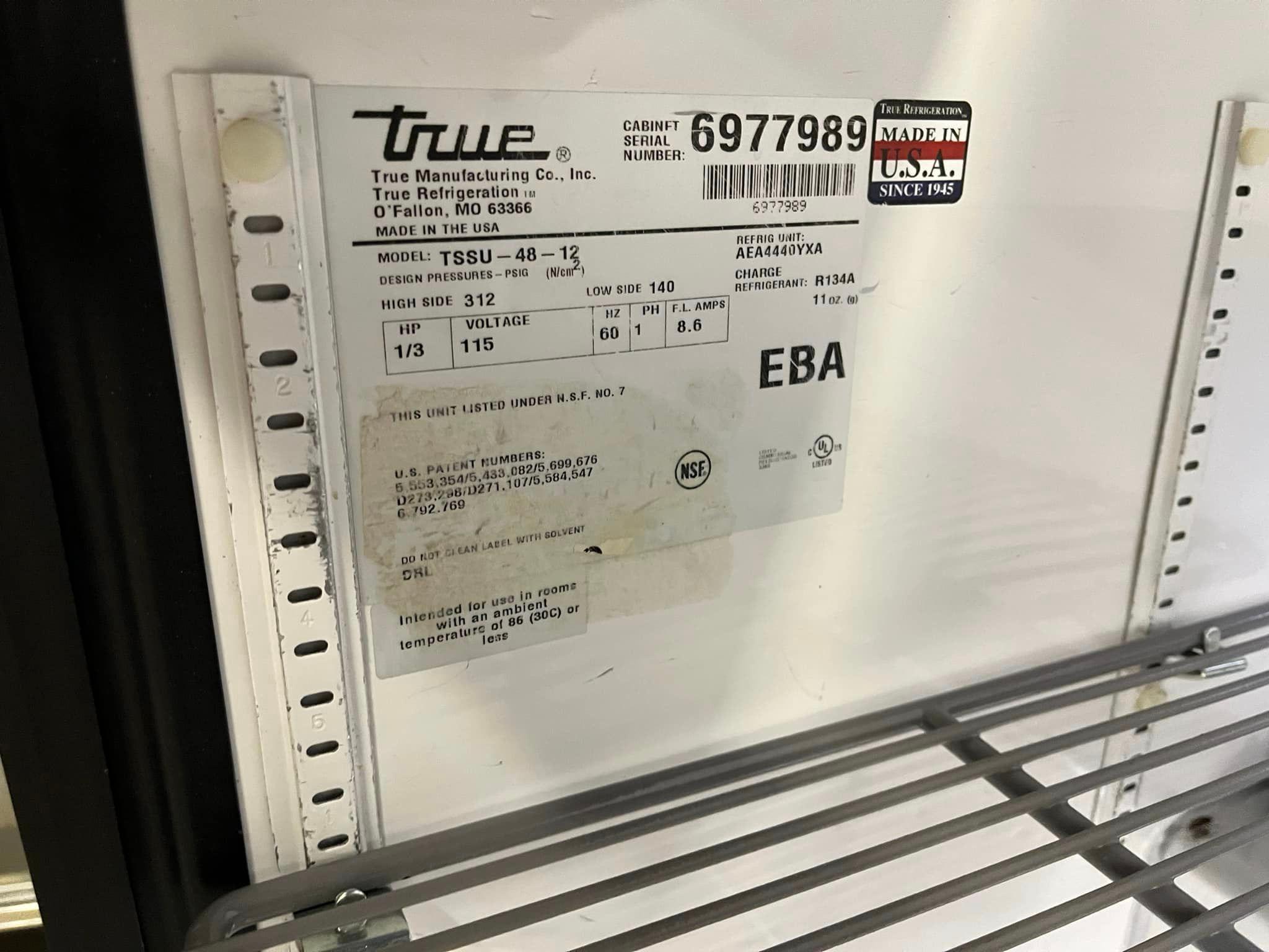 True 48” 2 Door Sanwhich Prep Table