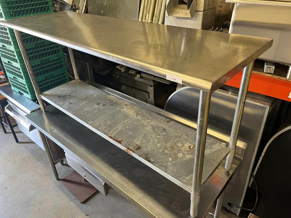 72” x 24” Stainless Steel Worktop Table w/Galvanized Bottom Shelf