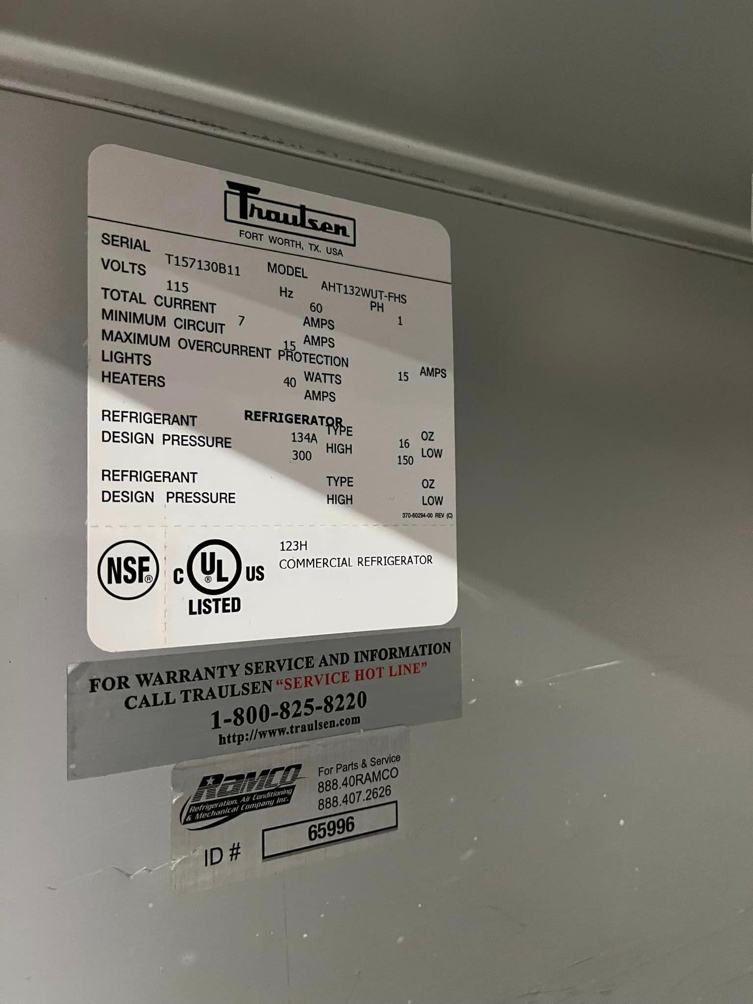 Traulsen Single Door Refrigerator