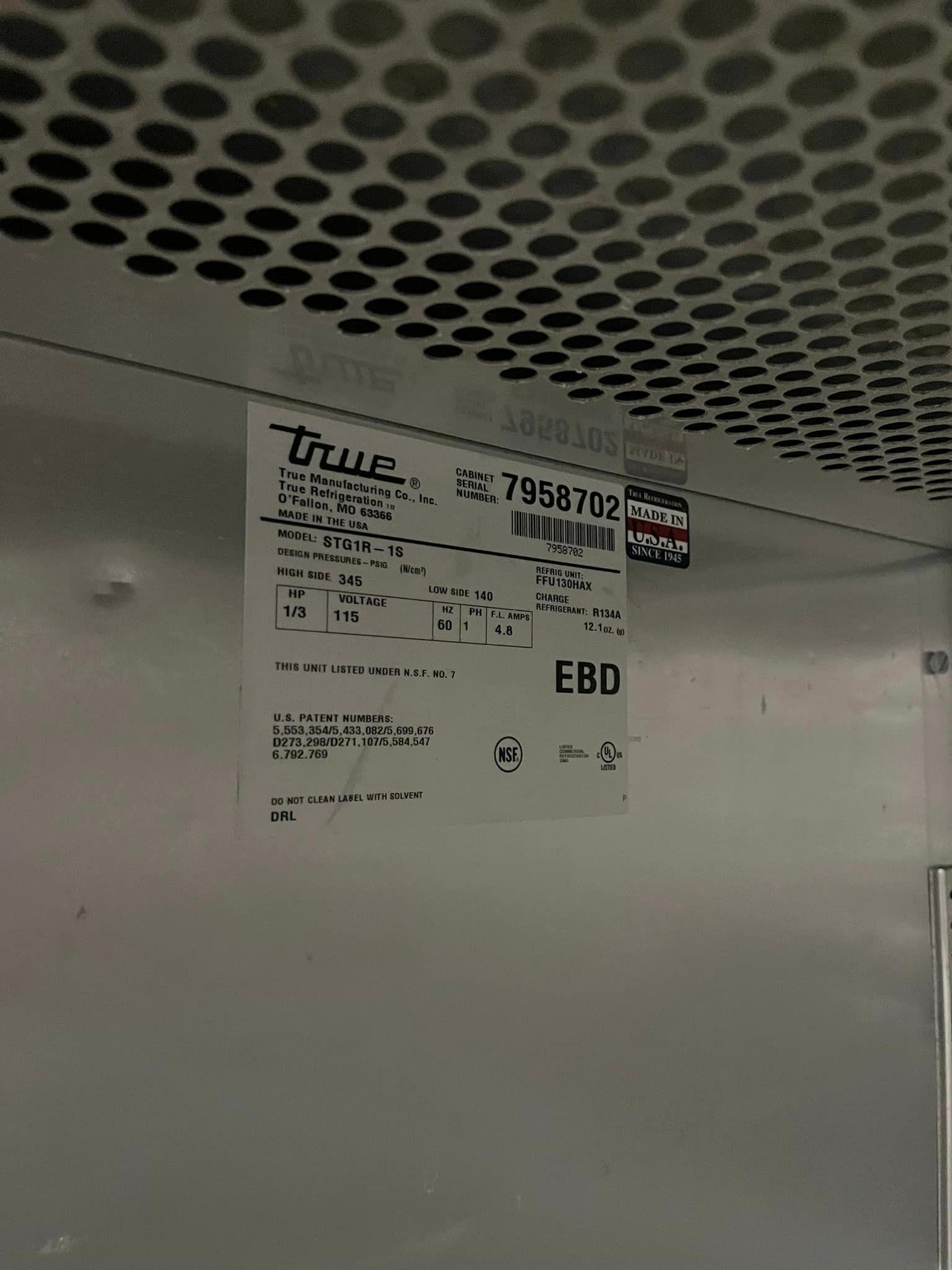 True Single Door Refrigerator