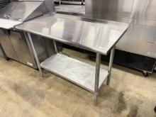 48” x 24” Stainless Steel Worktable w/Galvanized Bottom Shelf