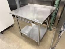 All Stainless Steel Worktable 36” x 30” w/Drawer