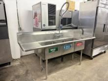 GSW 3 Compartment Dishwashing Sink w/ Hand Sprayer & Faucet 90”