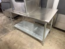 60” W x 30” D Worktop Table w/Galvanozed Bottom Shelf