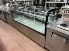 WOW NEW Ultra 71” W x 27” D x 48” H Refrigerated Curved Glass Display Case