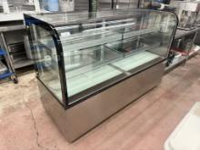 WOW Ultra 71” W x 27” D x 48” H Refrigerated Curved Glass Display Case